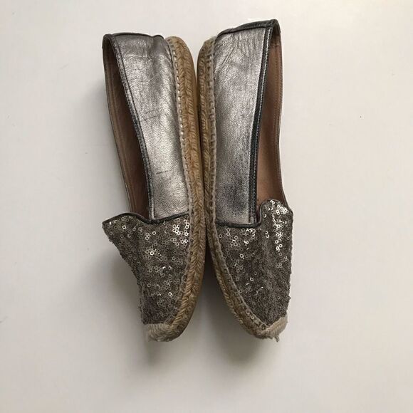 * Kenna * silver sequin espadrille flats - Picture 3 of 5